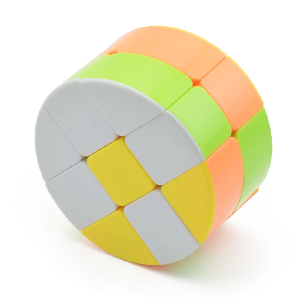 LeFun 2x2 цилиндрический скоростной куб круглый торт без наклеек цвет случайный Cubo Magico твист взрослые дети обучающая игрушка