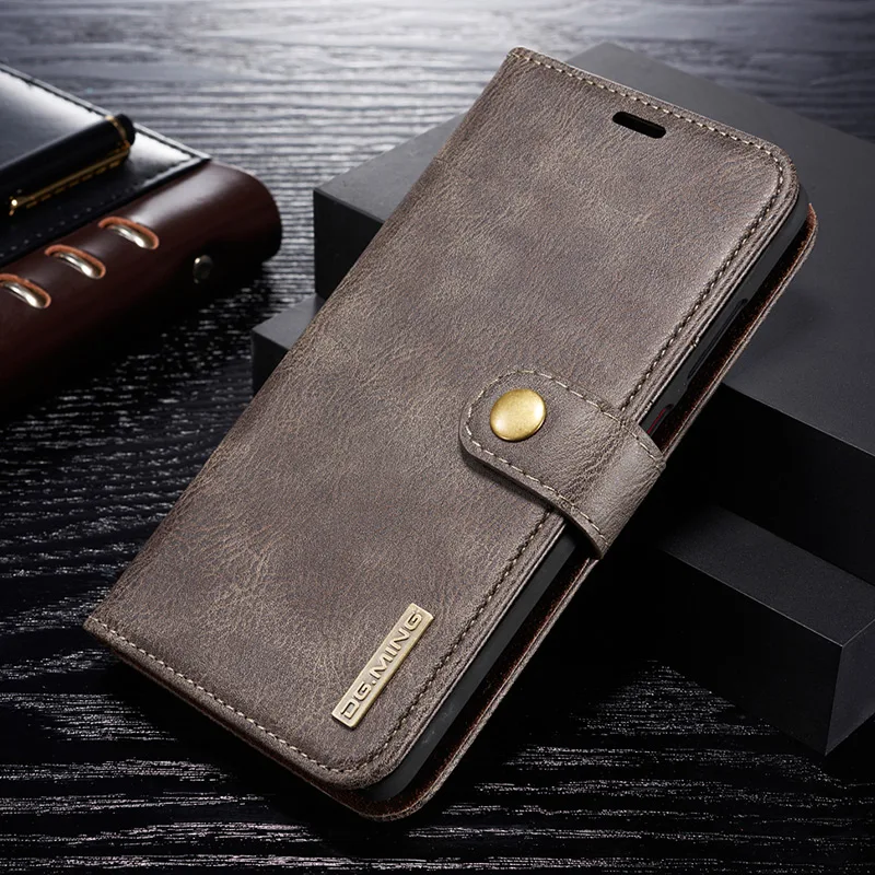 DG. Ming для huawei mate 30 P30 Pro Ретро Магнитная натуральная кожа 2 в 1 кошелек чехол для телефона для huawei mate 20 30 P20 P30 Pro Lite - Цвет: Серый