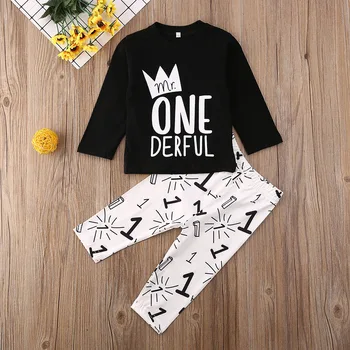

Pudcoco Newborn Baby Boy Clothes Letter Print Long Sleeve T-Shirt Tops Long Pants 2Pcs Outfits Cotton Clothes Sweatshirts Set