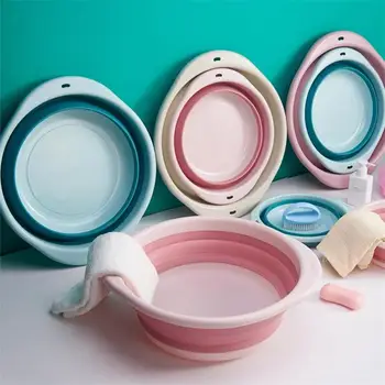 

Portable Folding Wash Basin Household Plastic Laundry Tub Wash Vegetable Washing Folding Basins Kitchen Bath Foot Fold Bucket