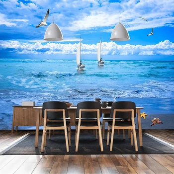 

Beach Seascape 3D Photo Wallpaper For Living Room Restaurant Hotel Bedroom Background Wall Painting Custom Mural Papel De Parede