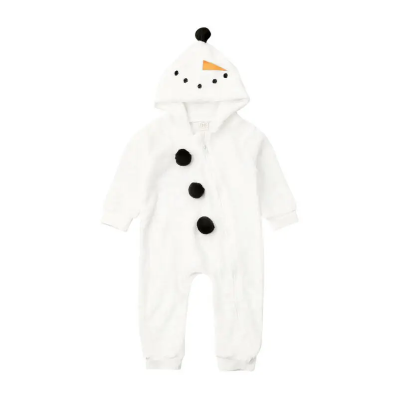 Autumn Newborn Toddler Kid Baby Boy Girl Christmas Rompers Snowman Plush Long Sleeve Jumpsuit Warm Spring Costumes 0-3Years | Мать и