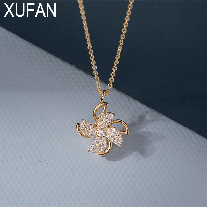 

Gold Color Windmill Pendant Necklace AAA Cubic Zirconia Pave Copper Crystal Necklace Jewelry Women Men Fashion Jewelry Gift