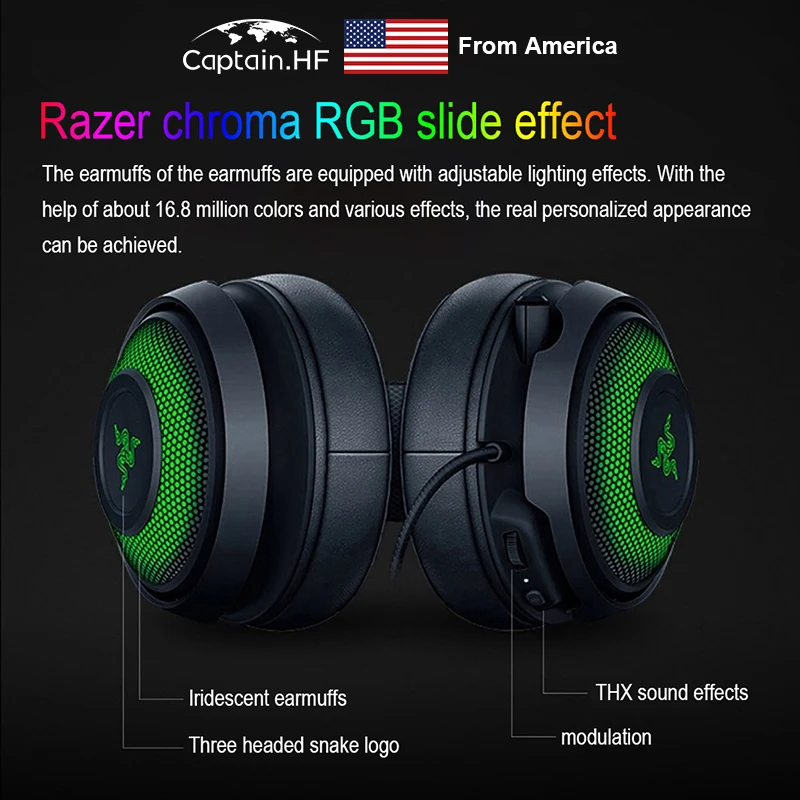 США капитан нари Проводная/Беспроводная игровая гарнитура TWS 7.1v2 стерео наушники