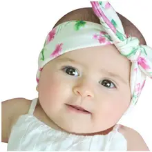 Детская резинка для волос в европейском и американском стиле с рисунком кролика, Ушастый бант, эластичная повязка на голову из ткани, Детские аксессуары для волос