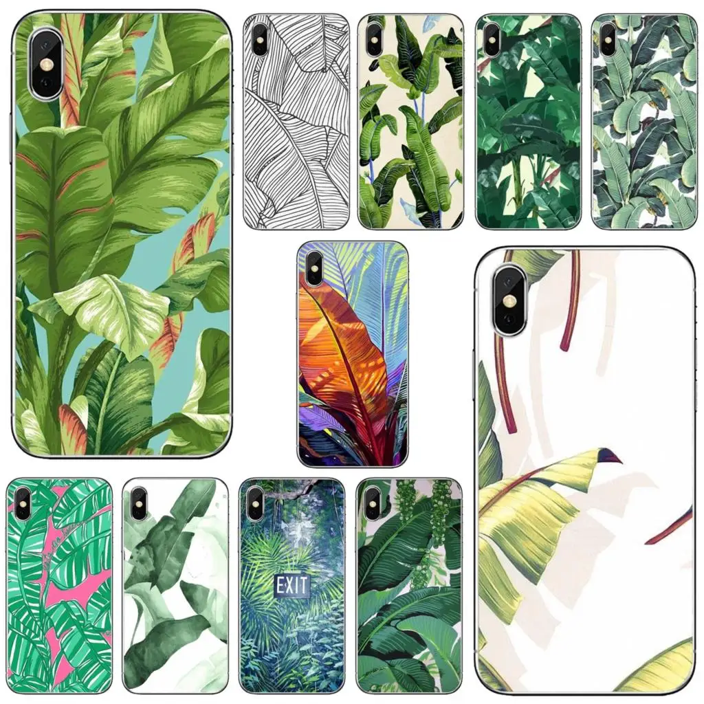 For Xiaomi Redmi 2 S2 3 3S 4 4A 5 5A 6 6A 7A 9 9T 9C 9A Pro Pocophone F1 Soft Shell Case Plantain-Banana-Leaves-Plants-Cactus | Мобильные