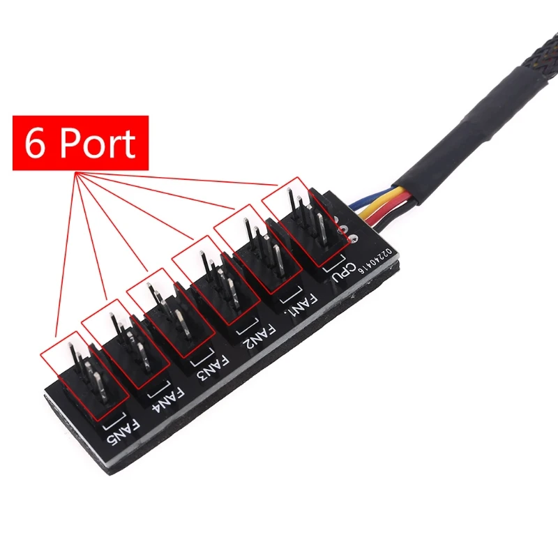 Endlesss PWM Fan Hub Splitter 4 Pin Black Sleeved 1 to 6 Way PC CPU Cooling Case AXYB | Компьютеры и офис