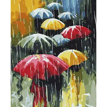 

40x50cm Painting By Numbers Umbrella DIY Digital Painting Frameless Paint By Numbers On Canvas Home Decor 2020 Hot Sale