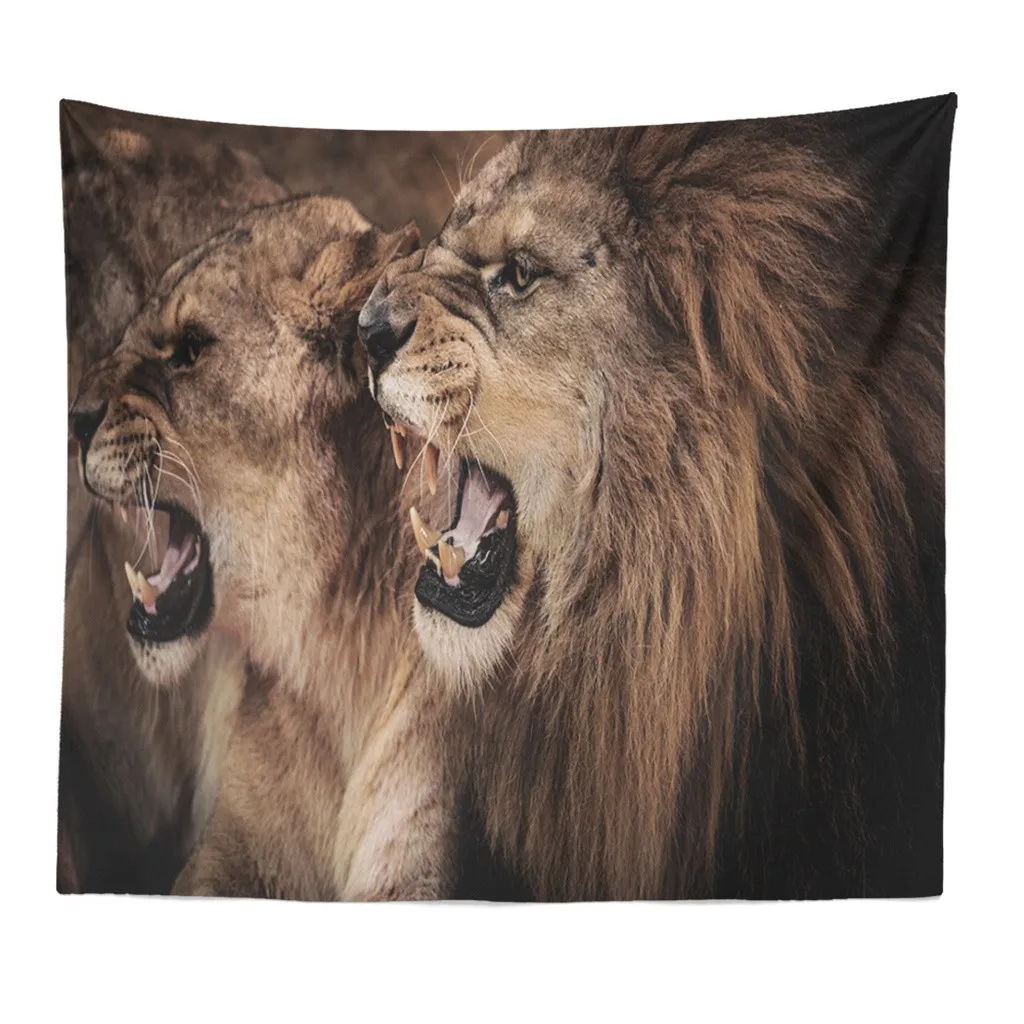 Ouneed tapestry Cat lion pattern Tapestry wall hanging Country landscape Room Decorative Wall Painting boho decoration 150*130cm