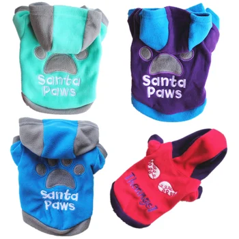 

Pet Dog Clothes Paw Print Dog Hoodie Winter Fleece Dogs Coat Jacket Ropa Perro French Bulldog Clothing for Cats Pets Clothing