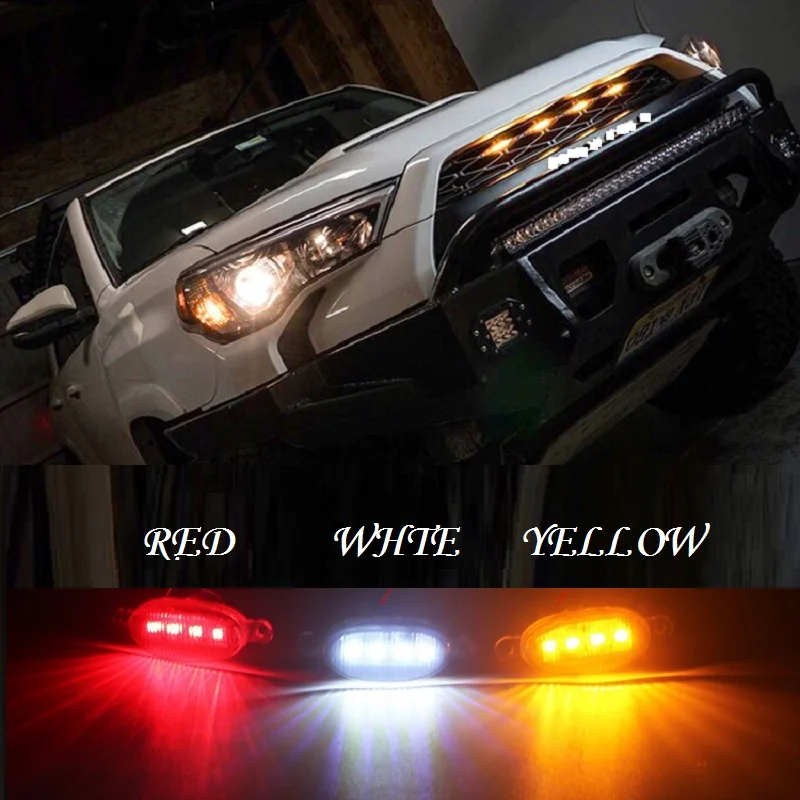 12v Car Grille Light Head Led Little Yellow Light Daytime Running Light