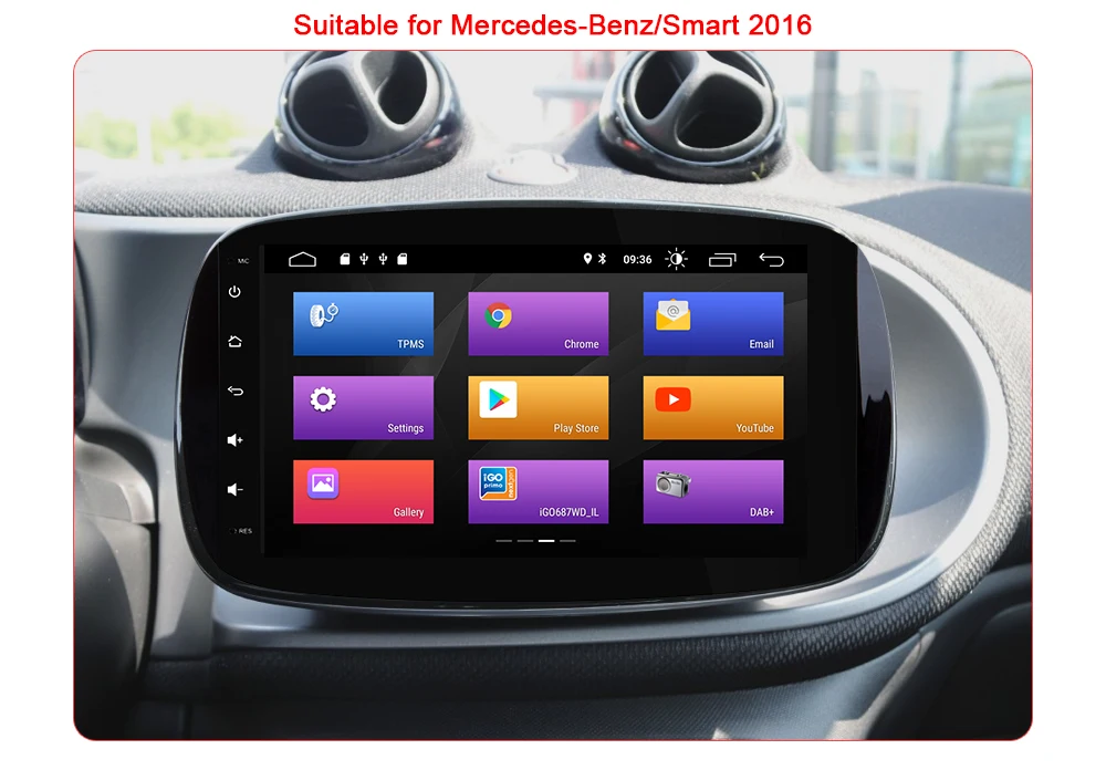 Ips двойной 2 din Android 9,0 автомобильный мультимедийный плеер для Mercedes/Benz Smart Fortwo радио gps навигации стерео наушников JBL