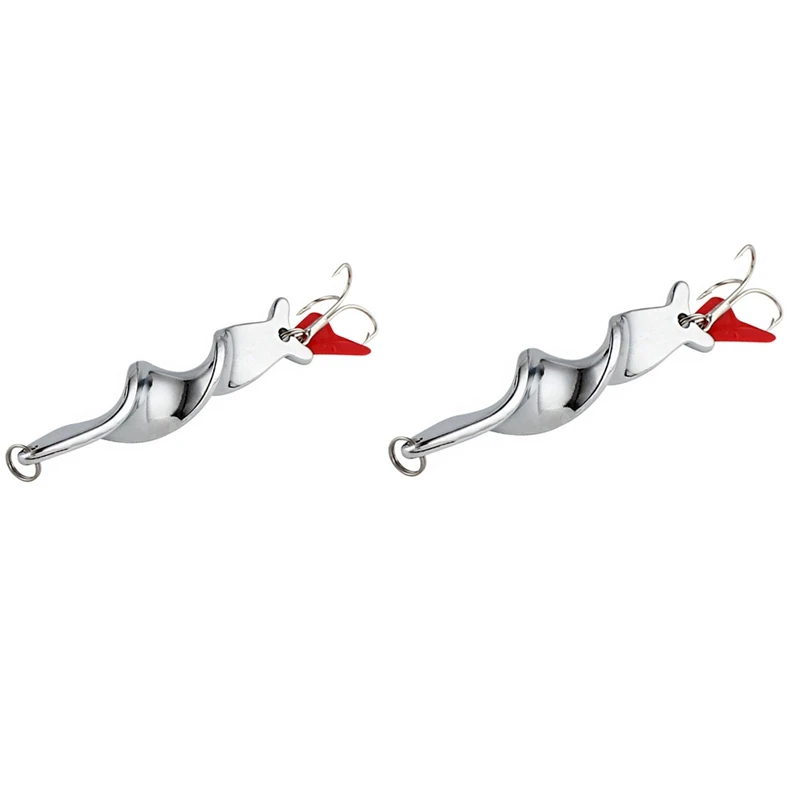 

2Pcs Metal Spoon Lure Fishing Lure Hard Lure Spinner Spoon Baits for Trout Pike Pesca Peche Tackle, 8.3Cm & 6.5Cm