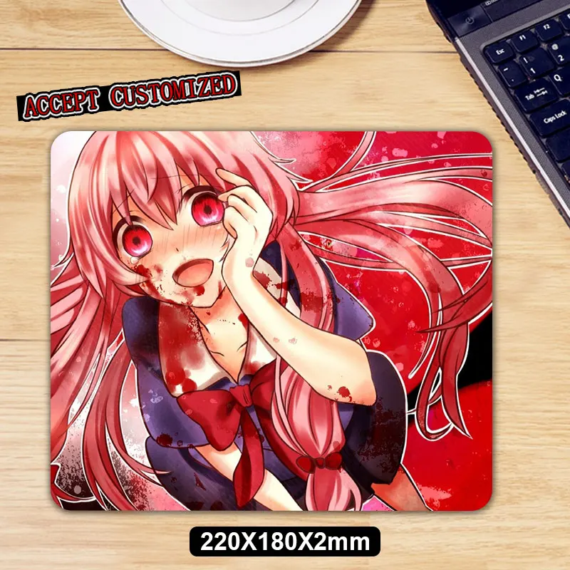 Аниме Mirai Nikki дневник будущего коврик для мыши pu кожаный игровой коврик для мыши Коврик для мыши стол коврик для мыши - Цвет: 22x18cm
