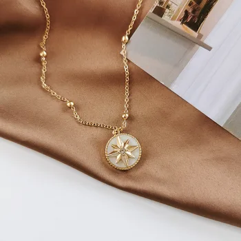 

2020 Delicate Crystal Starburst Coin Choker Necklace for Women Dainty Layered Chokers Boho Small CZ Disc Pendant Necklaces