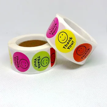 

500pcs Multi Color Design Simle Thank You Sticker Seal Labels 1'' Round Labels Sticker for Boutique Bags Birthday Party Favors