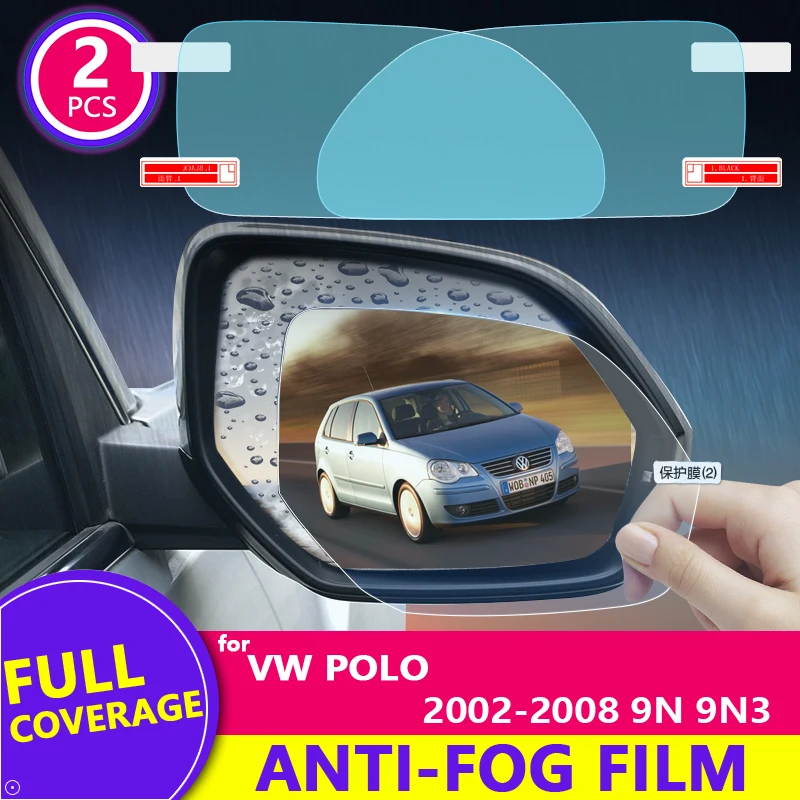 Full Cover Anti Fog Rainproof Film for Volkswagen VW POLO MK4 9n 9n3 2002~2008 Car Rearview Mirror Protective Accessories | Автомобили и