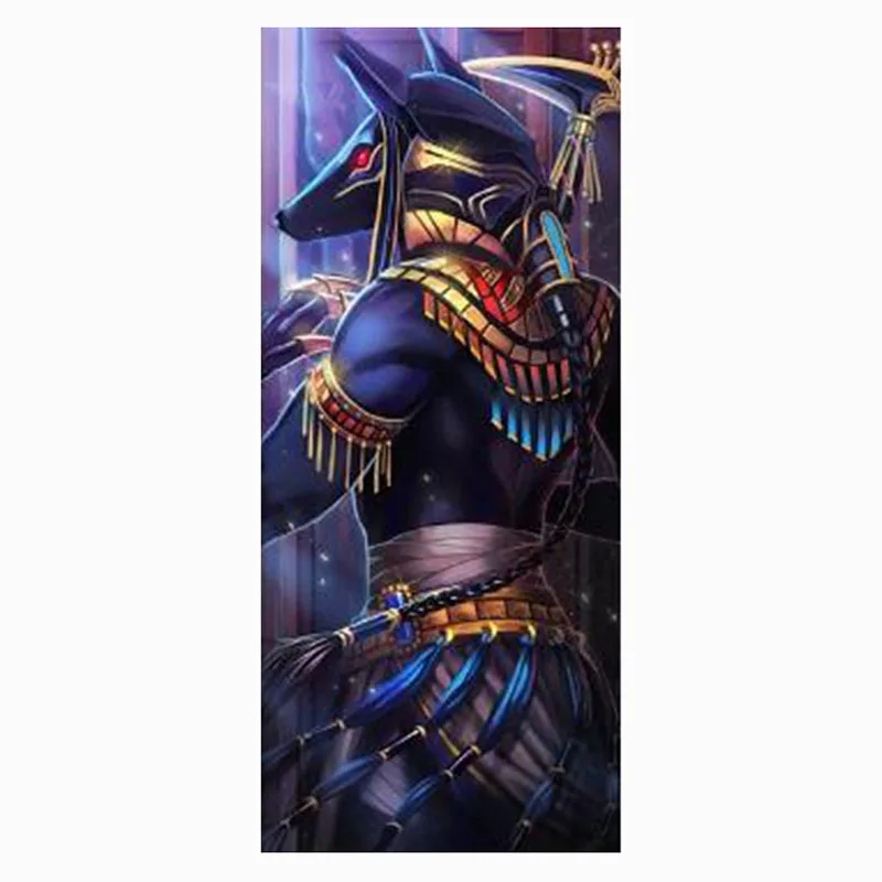 Plein-carr-pierres-photos-faites-par-diamant-dieu-gyptien-Anubis-mosa-que-diamant-3D-diamant-rond