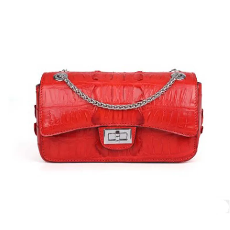 

dongou Siam crocodile Female bag Europe and the United States Small sweet wind chain Single shoulder bag joker women bag