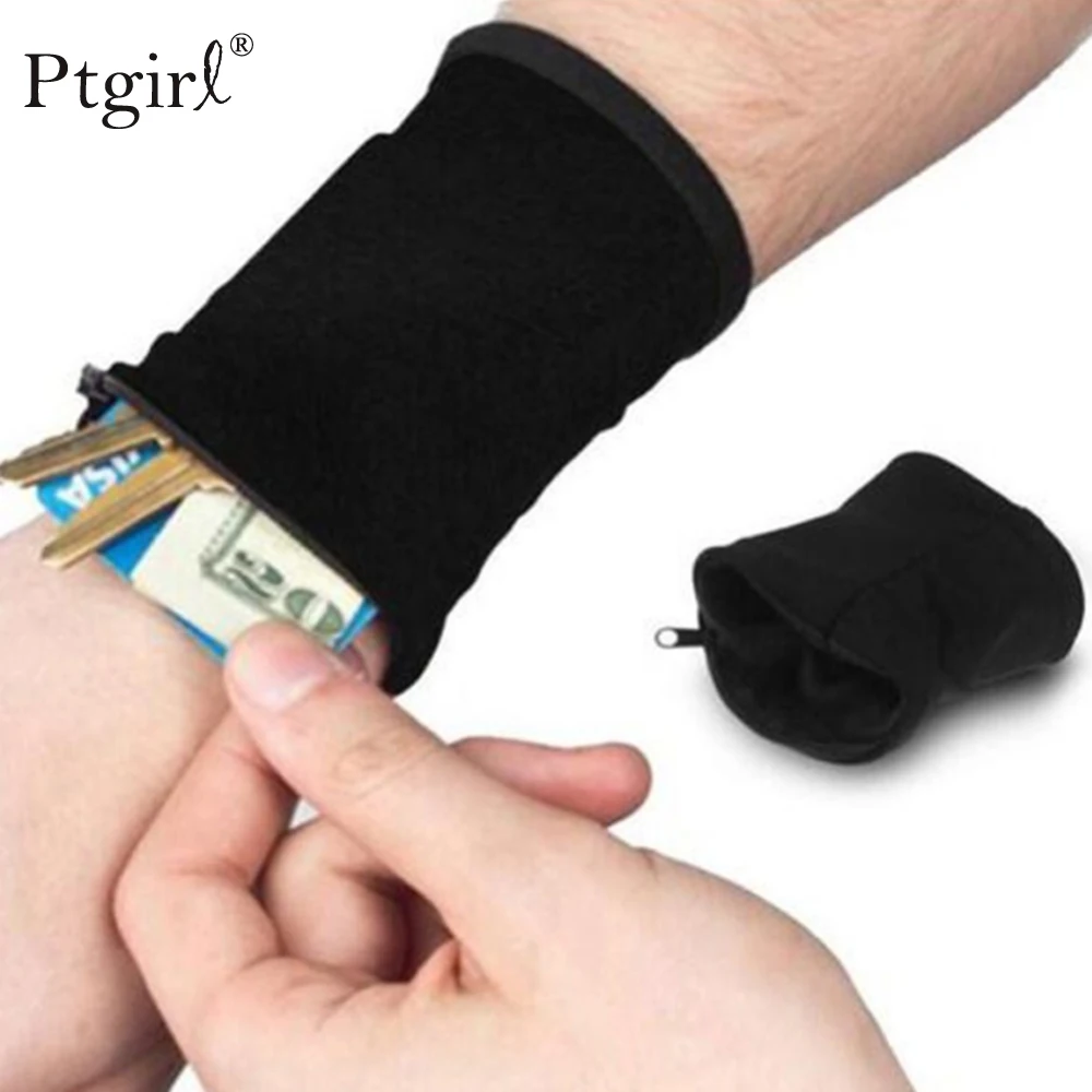 

Multifunctional Outdoor Waist Running Bags Cycling Wrist Band Wallet Ptgirl Safe Storage Wallets Zipper Wrist Ankle Wrap Strap