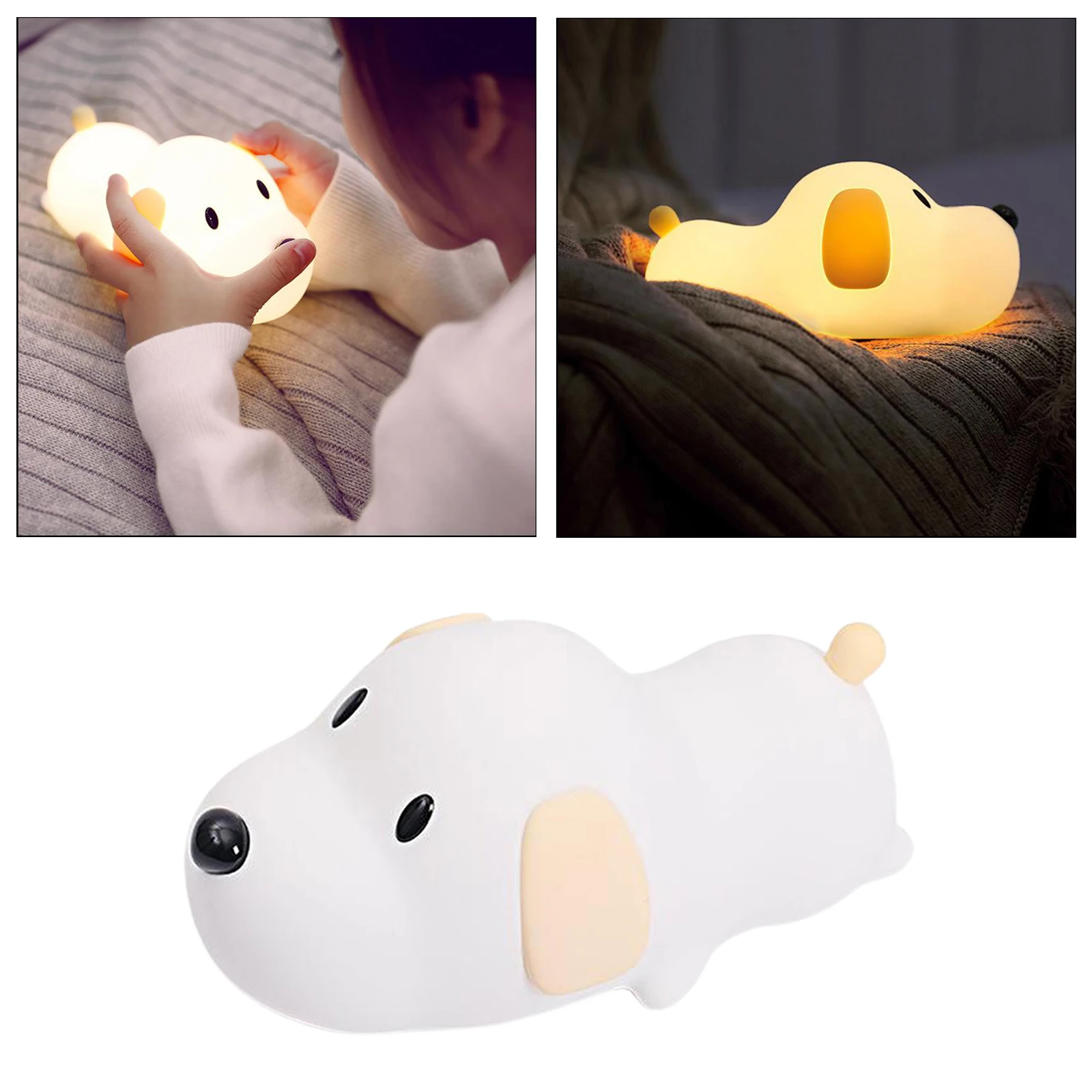 Cute Dog Puppy LED Lamp Wireless Touch Sensor Silicone Children Kids Baby Bedside Decoration Christmas Night Light