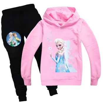 

Disney Children Tracksuit Kids Clothing Sets Baby Girls Fashion Sports Suits Hoodies Sweatshirts+Pants 2 Pcs Frozen Elsa Clothes