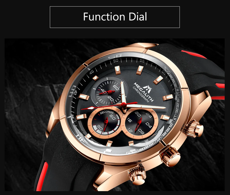 MEGALITH повседневные спортивные часы для мужчин лучший бренд класса люкс водонепроницаемые мужские часы настенные часы Военные хронограф часы Relogio Masculino