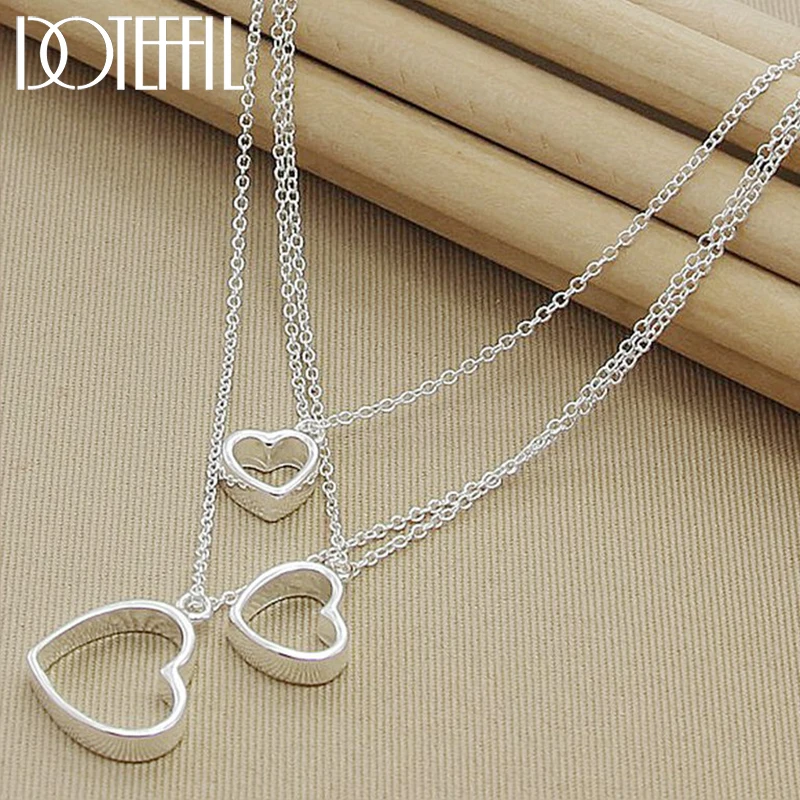 DOTEFFIL Collana Con Ciondolo A Forma Di Cuore In Argento Sterling 925 Catena Da 18 Pollici Per Gioielli Con Ciondoli Per Feste Di Fidanzamento Di Nozze Di Moda Donna - Foto 8