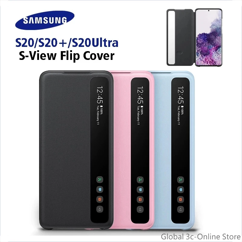 New Original Samsung Mirror Smart View Flip Case For Samsung Galaxy S20/S20+/S20 Plus/Ultra 5G LED Cover S-View Cases EF-ZG980
