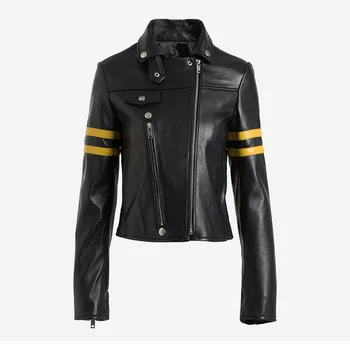 

New Style Genuine Leather Clothes Women's Short Style Sheepskin Slim-Fit Motorcycle Leather Jacket Leather Jacket Women