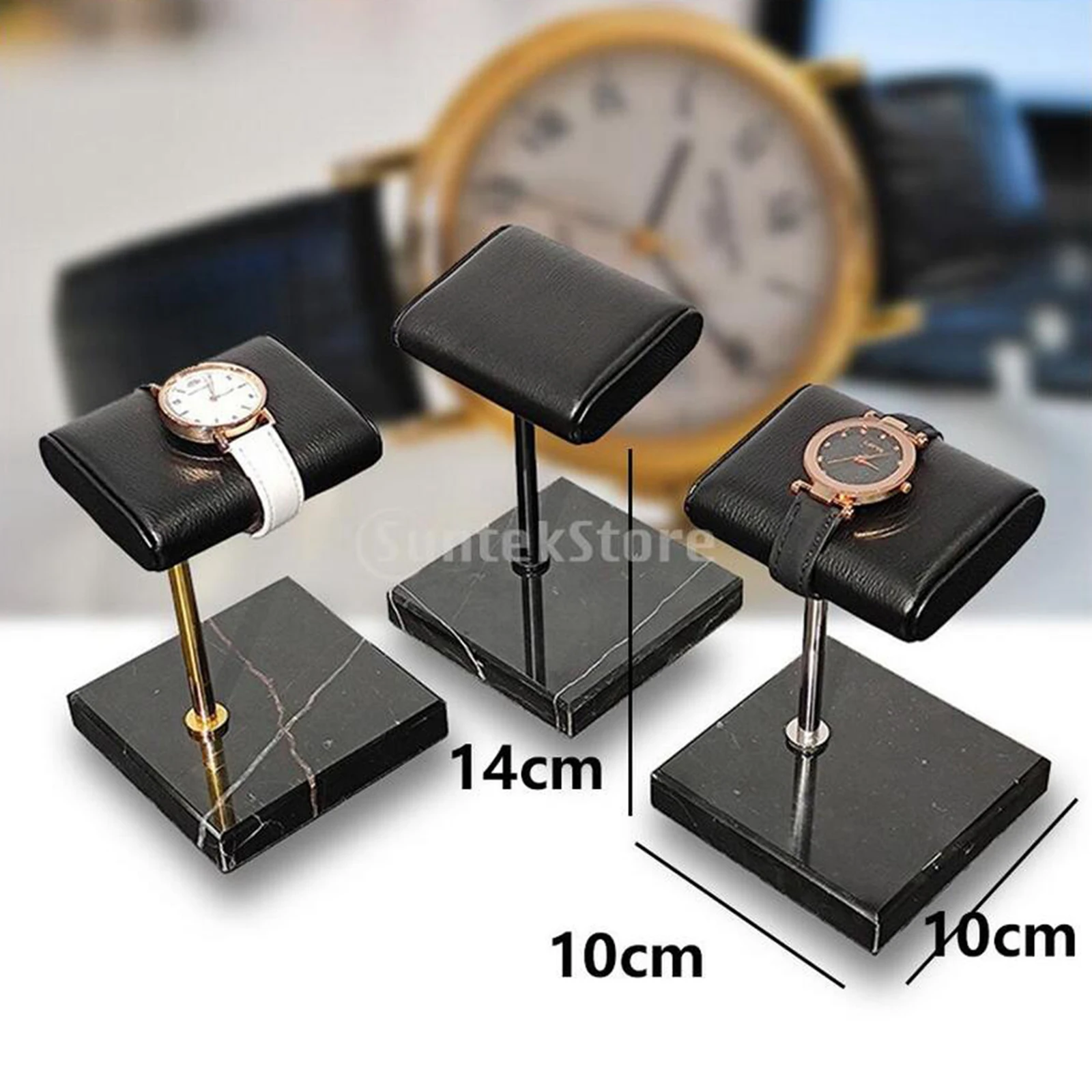 Jóias Stands de Exibição Relógio Colar Organizador de Pulseira Base de Mármore Preto - Image 5