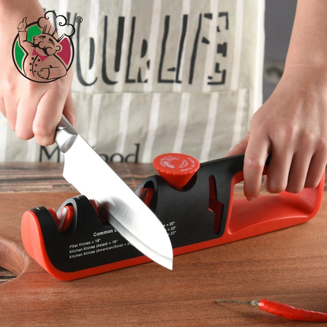 Affilacoltelli 4 in 1 regolazione professionale della cucina affilacoltelli  nuovo affilacoltelli manuale set 2 pezzi pietra