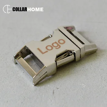 

100pcs Metal hardware engraved name phone ID buckle side clasp buckle for dog collar paracord 15mm webbing handmade custom logo