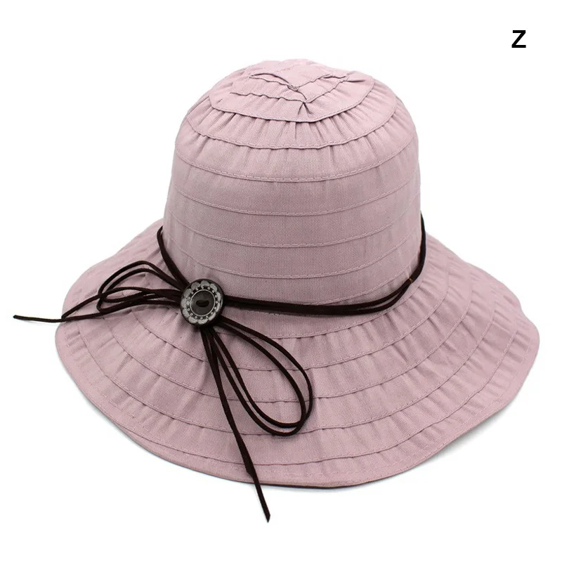 Z Summer Women Wide Brim Sunscreen Sun Hats Sweet Beach All-match Bow-knot Foldable Casual Sun Hat - Цвет: Z