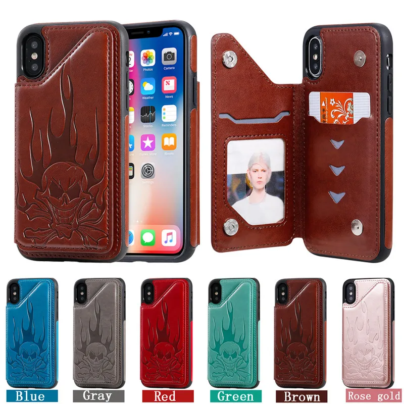 Кожаный чехол-книжка для iPhone XR X XS 11 12 13 Pro Max кошелек с несколькими отделениями