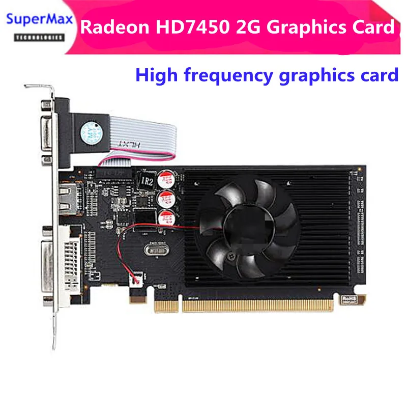 Видеокарта GPU новинка графическая карта HD7450 2G DDR3 полувысотная с полной высотой