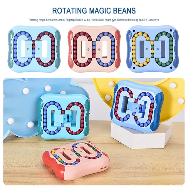 Special Bean Fingertip Toys Relieve Stress Decompression Rotating Small Beads Magic Puzzle Cube Fidget Educational Spinner Game 1