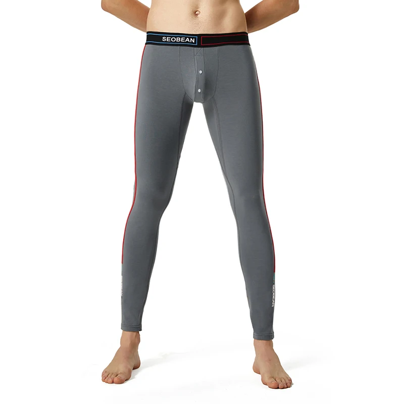 NEW Brand SEOBEAN Autumn And Winter Men's Sexy Cotton Long Johns Low Rise Thermal Underpants Leggings
