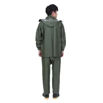 

Overall Pocket Rain Coat With Pants Raincoat Set Adult Nylon Rain Impermeable Poncho Hiking Waterproof Trench Coat Men L