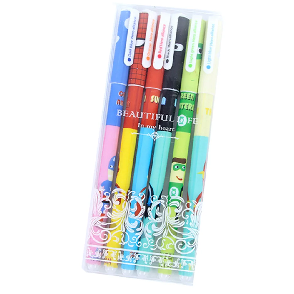 Roller Ball Pen 6pcs/Set Black/Colorful Students Writing Tool Office Accessories 15cm Creative Stationery Gift School Supplies
