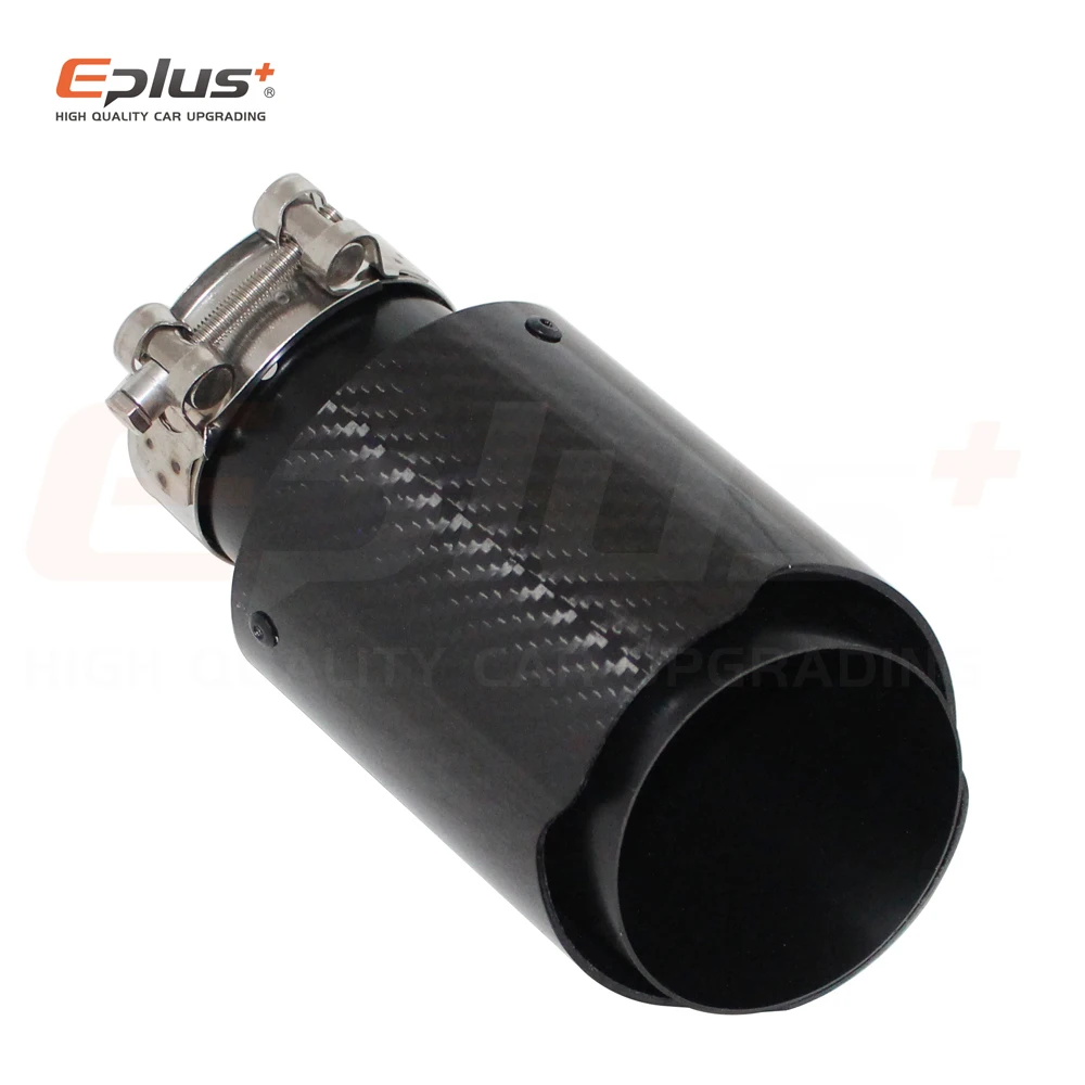 Car Glossy Carbon Fibre Exhaust System Muffler Pipe Tip, Straight Universal Black Stainless Mufflers Decorations, For Akrapovic, exhaust muffler tip,exhaust pipe muffler,exhaust trim pipe,car exhaust pipe bracket