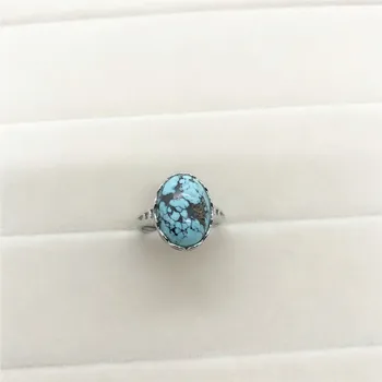 

Natural Turquoises Ring 15x11mm For Woman Man Crystal Anniversary Gift 925 Silver Sterling Luxury Jewelry Adjustable Finge Ring
