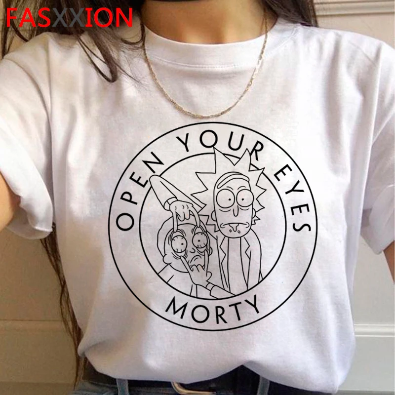 Rick and Morty Funny Cartoon Harajuku T Shirts Women Ricky N Morty Ullzang T-shirts Grunge 90s Tshirts Aesthetic Top Tees Female