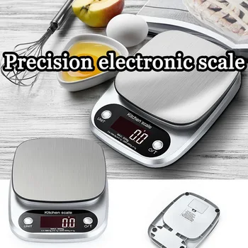 

5kg/0.1g Kitchen Digital Food Scale Highly Accurate Weighing Food Scale Household Balance Cooking Measure Tool G/oz/ml/fl