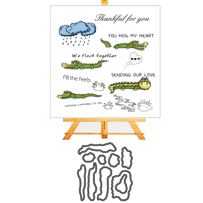 AZSG crocodile Clear Stamps/Silicone Transparent Seals for DIY scrapbooking Card Making 13*13cm | Дом и сад