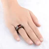 Milangirl Zircon Inlaid Black Ring Cross Border Rings For Men Red Purple Crystal Rings Wholesale Jewelry Anniversary ► Photo 3/4