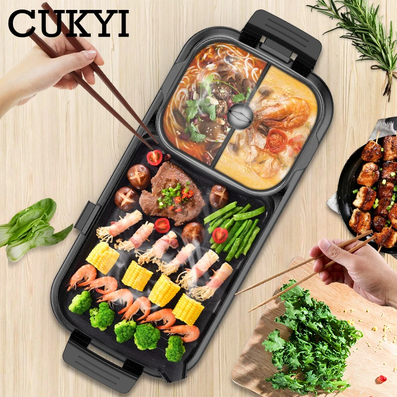 Многофункциональный бытовой электрический гриль CUKYI антипригарный медицинский