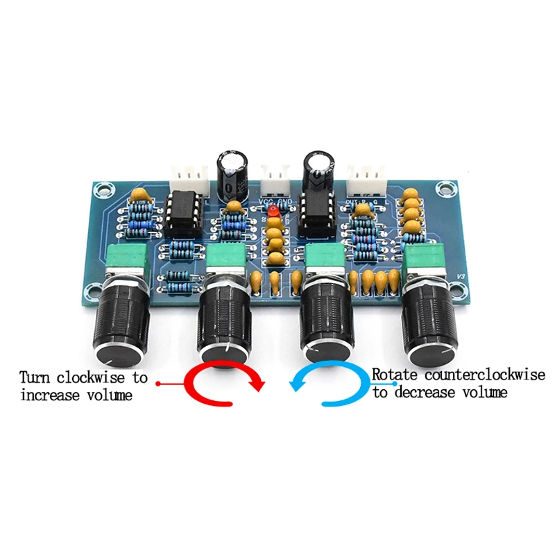 

Digital Amplifier Board Preamp NE5532 Pre-amp Tone board With Treble Bass Volume Adjustment Pre-amplifier Tone Controller