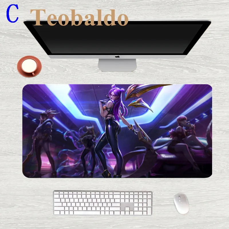 80x40 см большой игровой коврик для мыши KDA League of Legends прочный коврик для мыши прокладка резиновая мышь прочный коврик для мыши на стол