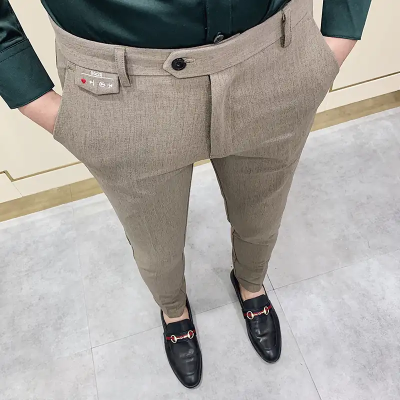 Pantalones De Traje Elasticos De Moda Pantalones De Vestir